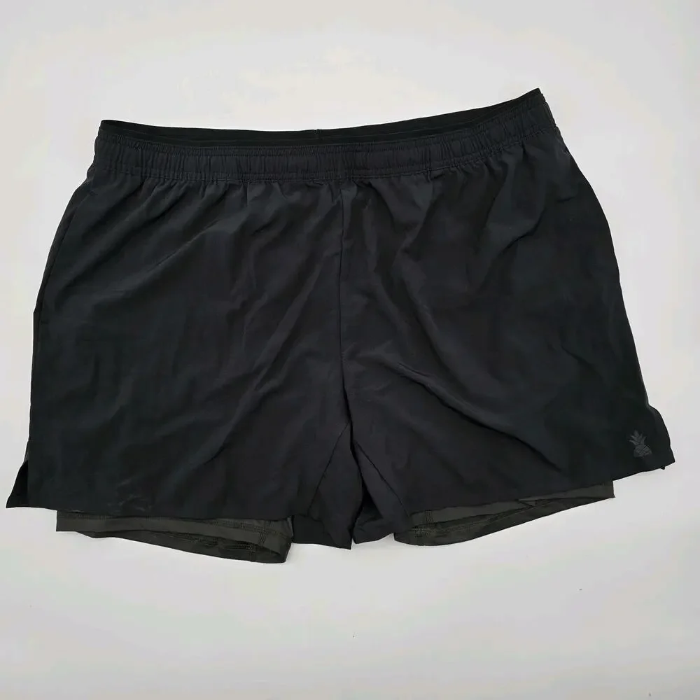 Chubbies Shorts Mens XXL 5.5 Inch Boxer Black Lined Ultimate Training Green